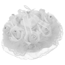 Wedding Ring Bearer Pillow With Rose Flower Decoration
