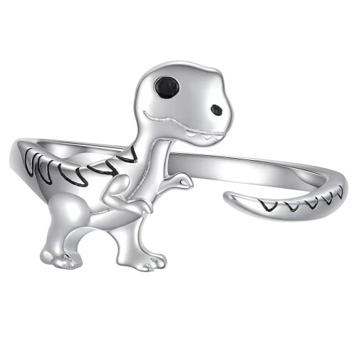 2Pcs Adjustable Dinosaur Modeling Ring Hand Jewelry