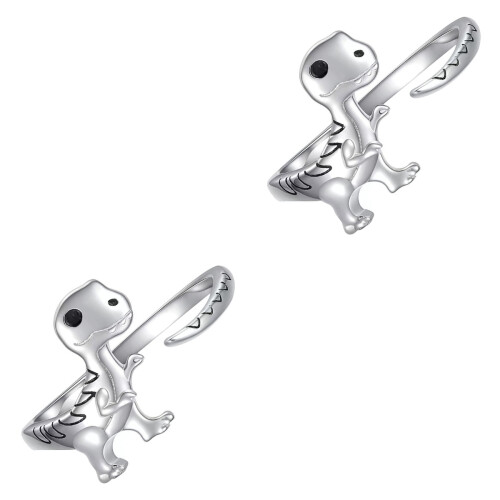 2Pcs Adjustable Dinosaur Modeling Ring Hand Jewelry 2