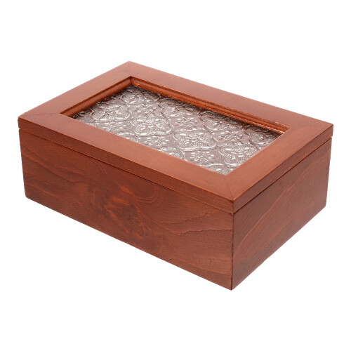 3Pcs Transparent Window Storage Box Wooden Desktop Organizer 2