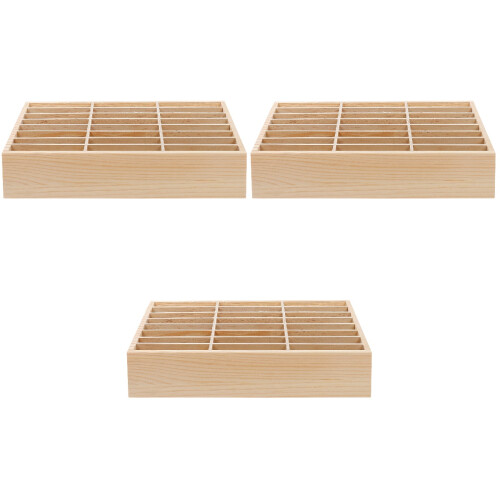 3Pcs Wooden Mobile Phone Organizing Box With Multi Grid 2