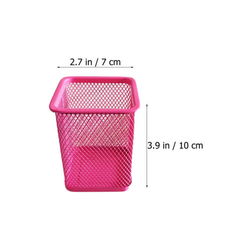 1Set Metal Pen Container Square Office Cosmetic Brush Holder 1