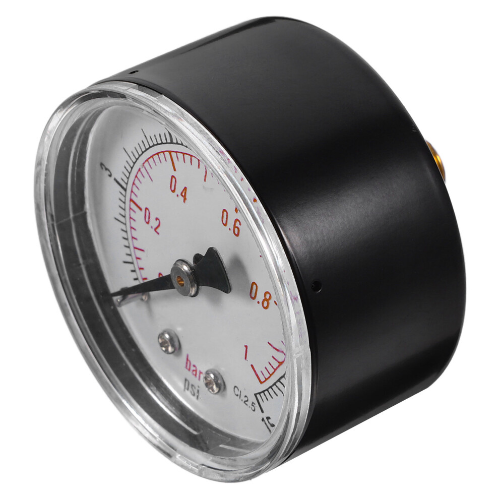 0-15 Psi 0-1 Bar Y50 Npt Air Compressor Pressure Gauge Black 3364072467022