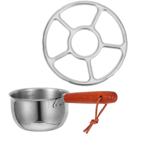 2Pcs Stainless Steel 300Ml Mini Milk Pan With Spout