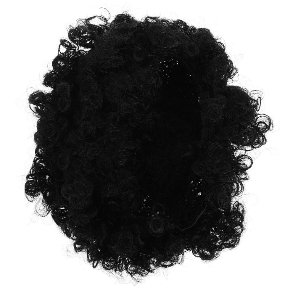 Inoomp Unisex 2Pcs Short Curly Afro Wig For Women Synthetic Hair With Natural Volume