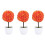 3Pcs Orange Artificial Plants Ball Plastic Flower Decorative for Home 5