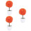 3Pcs Orange Artificial Plants Ball Plastic Flower Decorative for Home 8