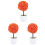 3Pcs Orange Artificial Plants Ball Plastic Flower Decorative for Home 3