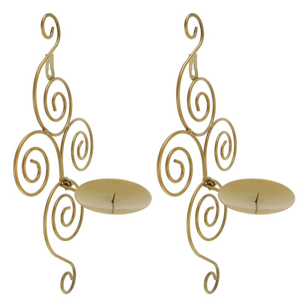 4 Pcs European Style Wrought Iron Wall Mounted Candle Holders Golden-image-OPC-PKXSTDW-NEW