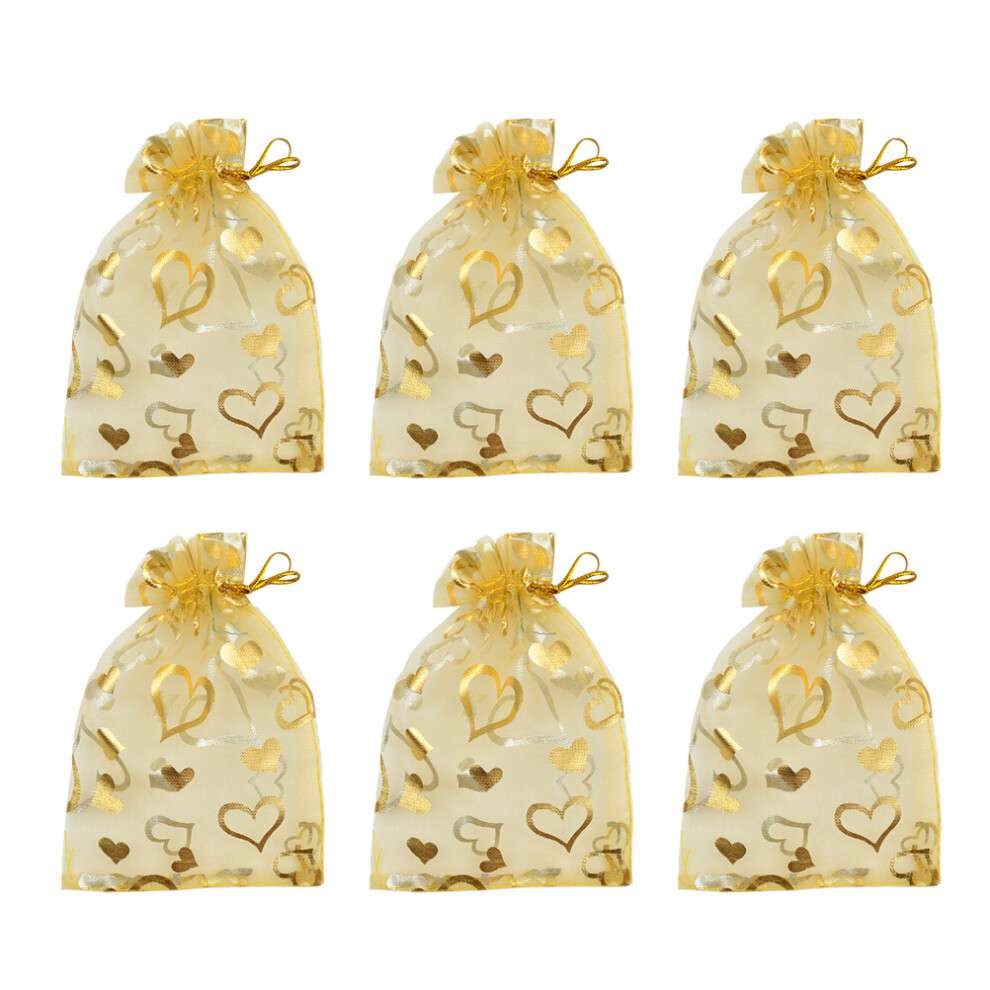 300 Pcs Heart Gift Bags Mesh Pouches For Wedding 7x9cm Golden-image-OPC-PKXSTH2-NEW