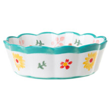 2Pcs Smooth Rim Multi-Color Ceramic Food Bowl for Salad and Dessert
