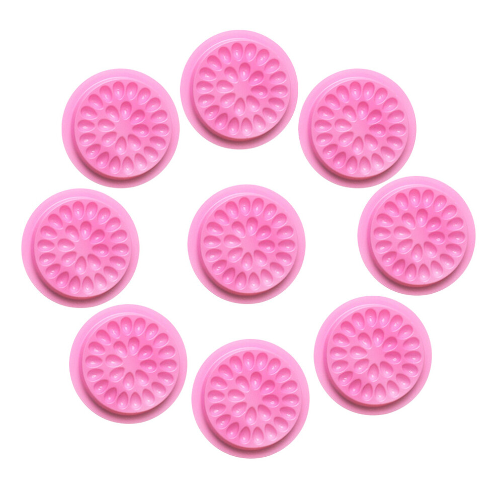 Inoomp Pink 20Pcs Flower Shape Grafting Eyelash Tray With Base Holder