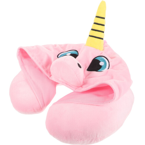 2Pcs U Shaped Travel Pillow With Hood For Neck Support 1