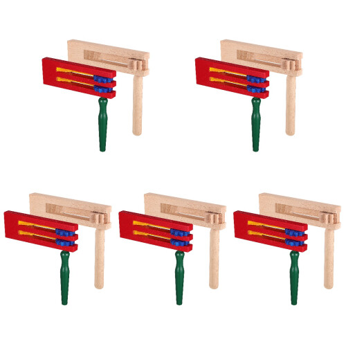 10 Pcs Wooden Ratchet Spinners Handheld Percussion Instrument 1