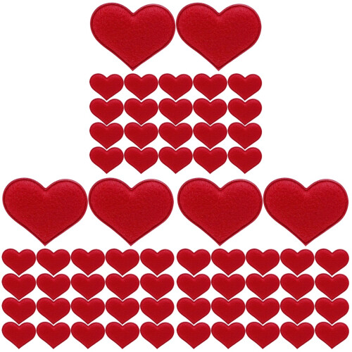 90 Pcs Wool Felt Heart Crafts Patches Multipurpose Diy Decor 1