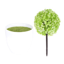 2Pcs Artificial Ball Bonsai Plants Plastic Green Decor For Home