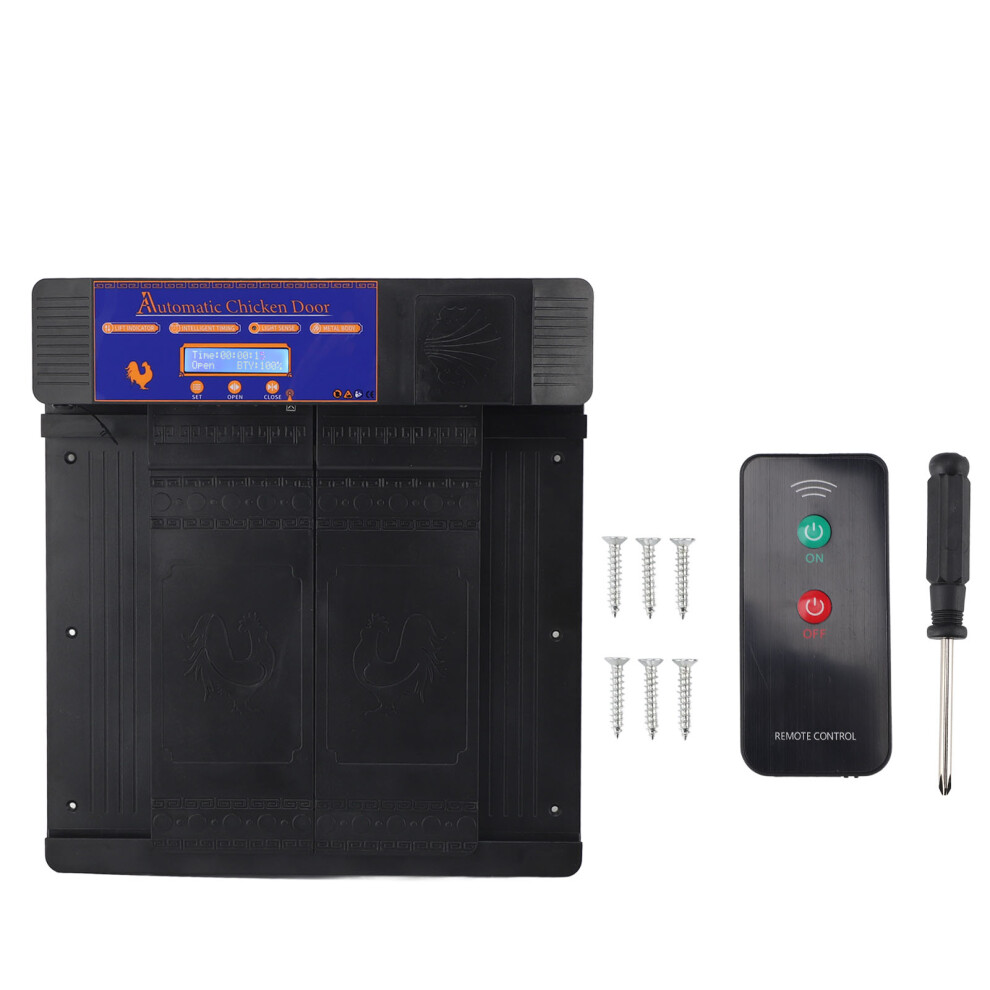 (Bronze) Automatic Chicken Coop Door Remote Light Sensing Timer Black 609610711964