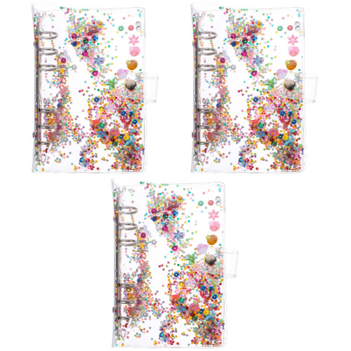 3Pcs Glitter Binder Notebook Shell For Scrapbooking And Office Use 2