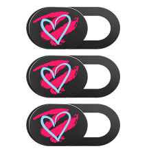 9 Pcs Heart Printed Adhesive Cover For Laptop Phone Camera