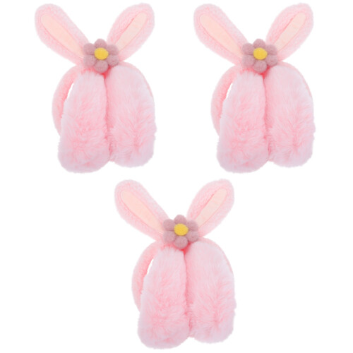 3 Pcs Winter Rabbit Ear Plush Earmuff 2