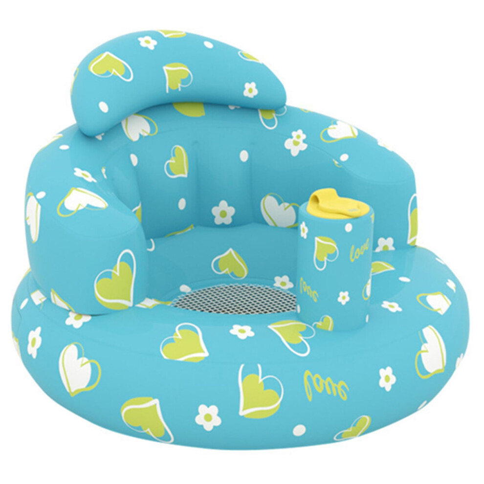 Inflatable Baby Chair Built-In Pump Breathable Seat For Babies 3-36 Months Floor Seat Blue