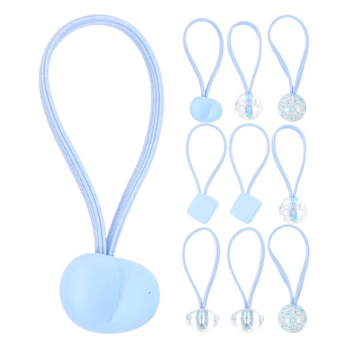 10St Blauwe Kinder Haarbanden Set Ponytail Houder Accessoires 2