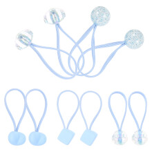 10St Blauwe Kinder Haarbanden Set Ponytail Houder Accessoires