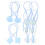 10St Blauwe Kinder Haarbanden Set Ponytail Houder Accessoires 10