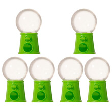 6 stuks mini gumballautomaat van plastic voor kinderfeestje