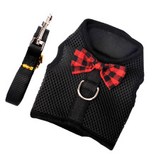 1Set Lightweight Black Pet Vest Harness for Small Dogs Mesh Material