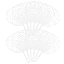 60 Pcs Japanese Fan Diy Kit Handheld Framework For Crafts White