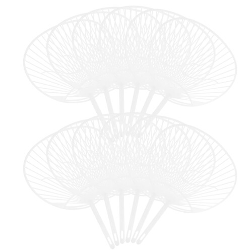 60 Pcs Japanese Fan Diy Kit Handheld Framework For Crafts White