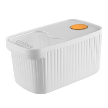 (White 10kg / 22lb) Plastic Airtight Rice Container 10kg White with Lid