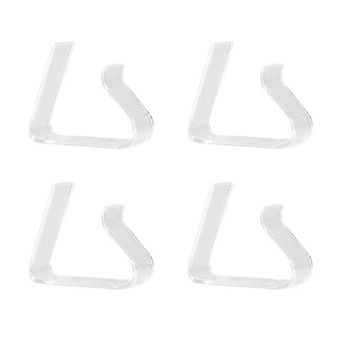 (S) 4Pcs Plastic Clear Non-Slip Tablecloth Clip for Restaurant