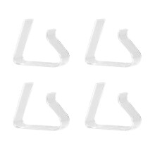 (L) 4Pcs Plastic Clear Non-Slip Tablecloth Clip for Restaurant