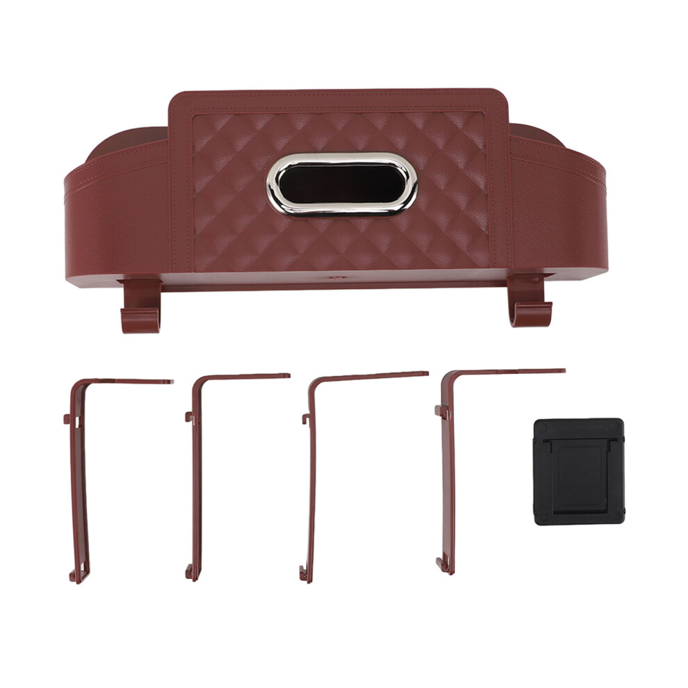(Burgundy) Car Back Seat Organizer Plastic Multifunctional Storage Box Burgundy