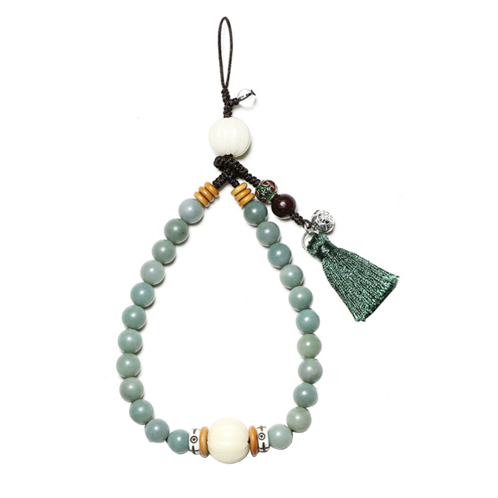 2Pcs Chinese Style Tassel Phone Lanyard With Weathered Bodhi Beads 033759318812