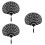 3Pcs Noble Ancient Elegant Lace Bamboo Folding Fan Black 7