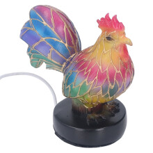 Stained Resin Rooster Table Lamp LED Animal Night Light Home Decor