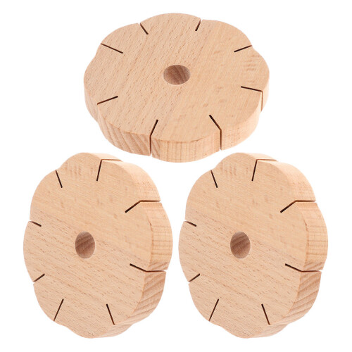 12 Pcs Wood Bracelet Knitting Disc Tool Board