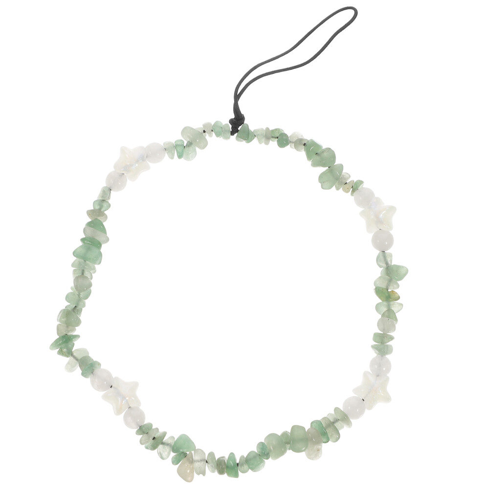 4Pcs Crystal Stone Beaded Phone Lanyard With Charm Rope Decor 033759375679