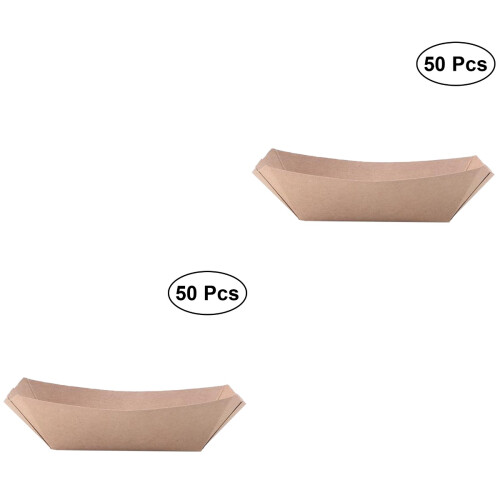 100 Pcs Take Out Containers Kraft Paper Lunch Salad Box 2