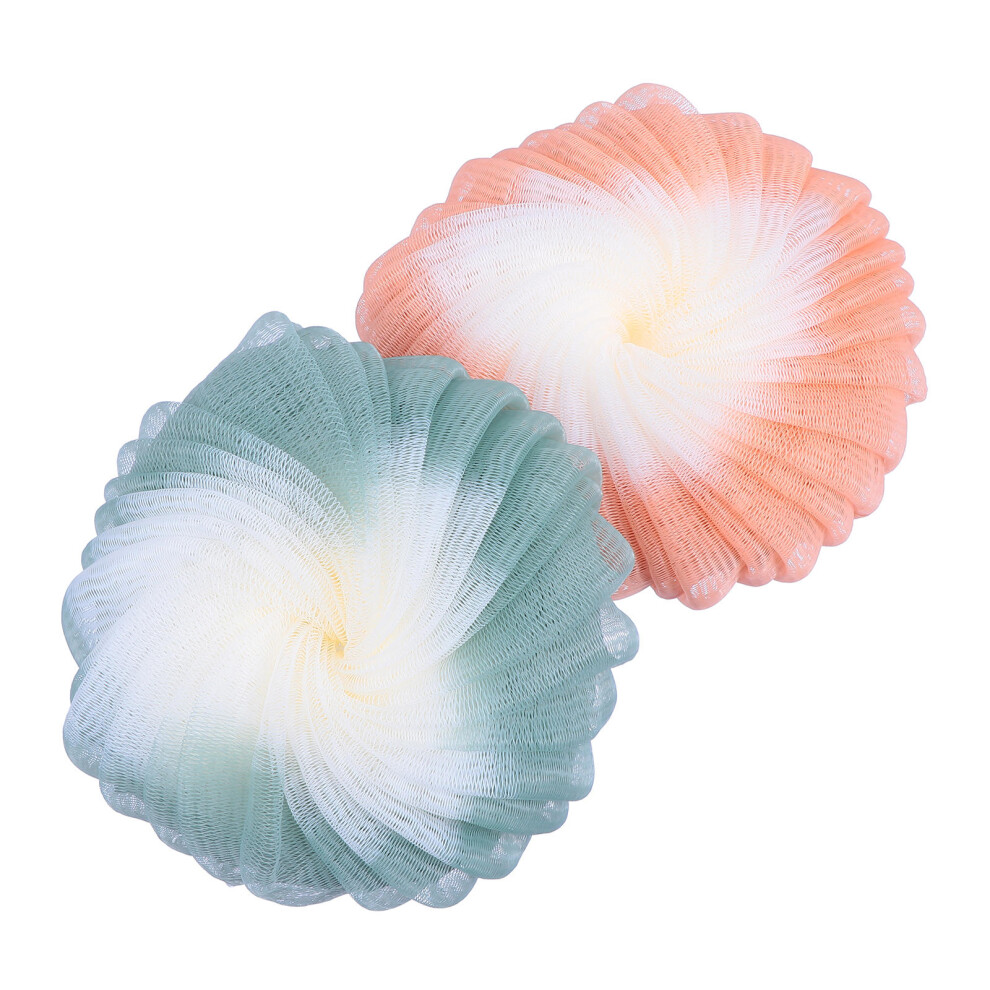 Happyyami 4 Pcs Bath Sponge Body Scrubber Pouf Shower Ball Brush