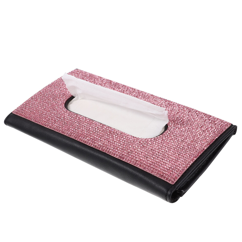 Car Tissue Holder Sun Visor Seat Back Box With Rhinestone 034170813771