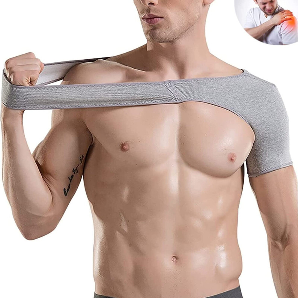 Grey Sports Shoulder Brace 2 Pack Elastic Compression Shoulder Support For Rotator Cuff Tendonitis Dislocation Xl