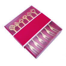 5pcs Stainless Steel 2 Prong Forks for Cocktail Dessert Gold