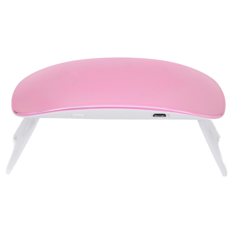 Pink Portable 6W Foldable Uv Led Nail Lamp - Fast Curing Dryer In