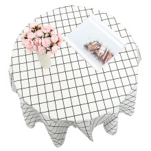 (White Plaid (Thickened) 137x90cm / 53.9x35.4in) Waterproof Oil Proof White Plaid Tablecloth 137x90cm for Living Room