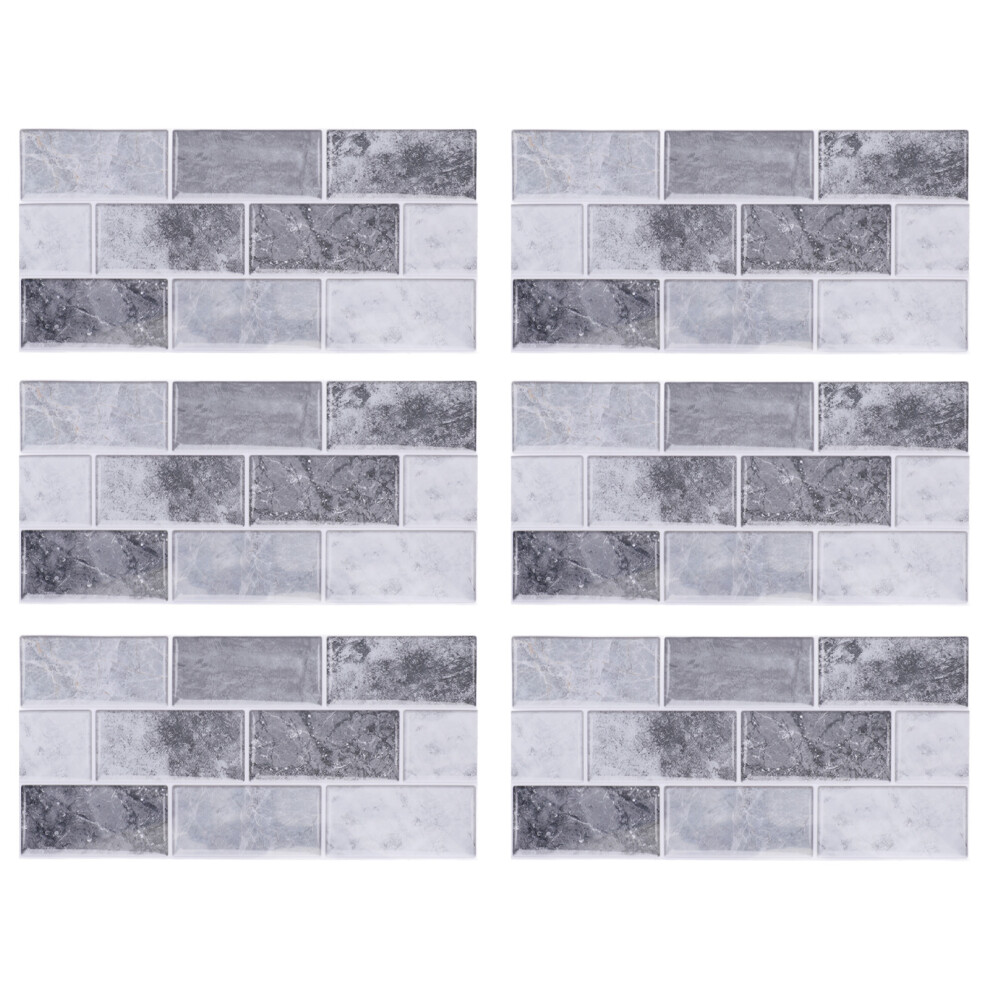 6 Sheet Peel And Stick Tile Backsplash Waterproof Kitchen Bathroom 609610723714