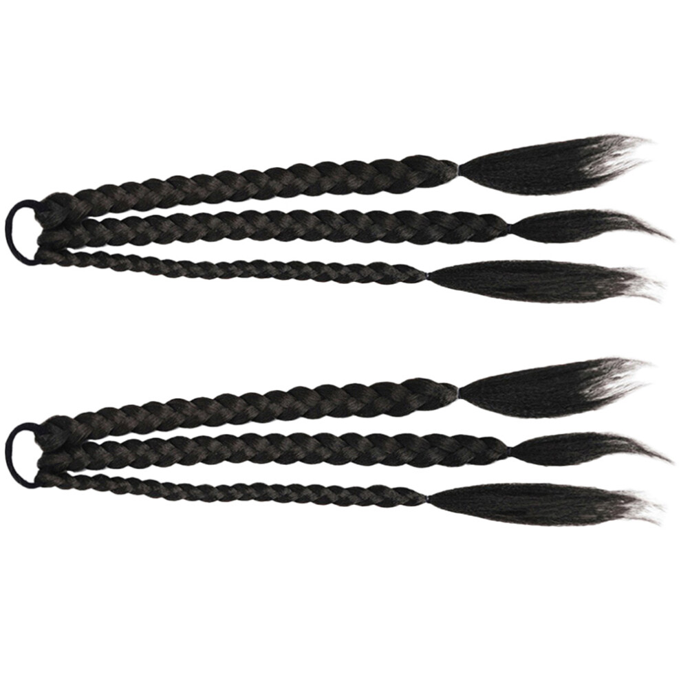Totority Unisex 4 Pcs Braided Ponytail Extension Long Synthetic Hair Piece For Women